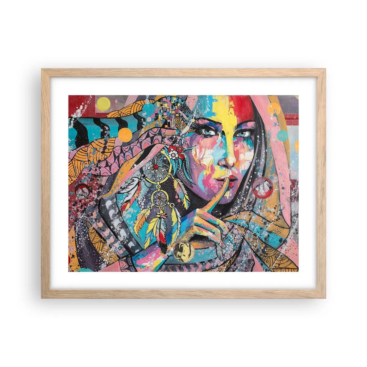 Poszter világos tölgy keretben - Maradj csendben, amíg meg nem érted - 50x40 cm