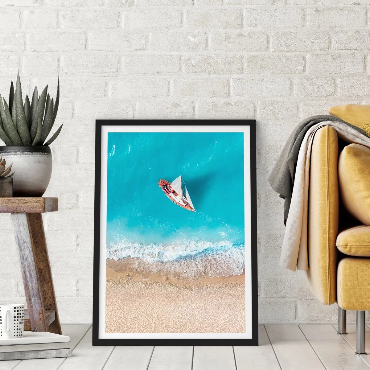 Poszter fehér keretben - A kék és az arany határán - 70x100 cm