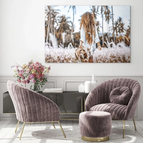 Üveg kép - Fűbolyhból született - 70x50 cm