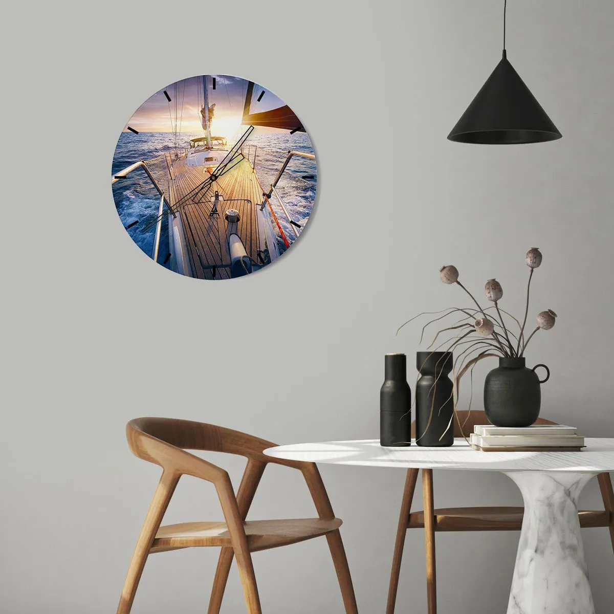 Falióra, Óra - Futás a hullámokon - 30x30 cm