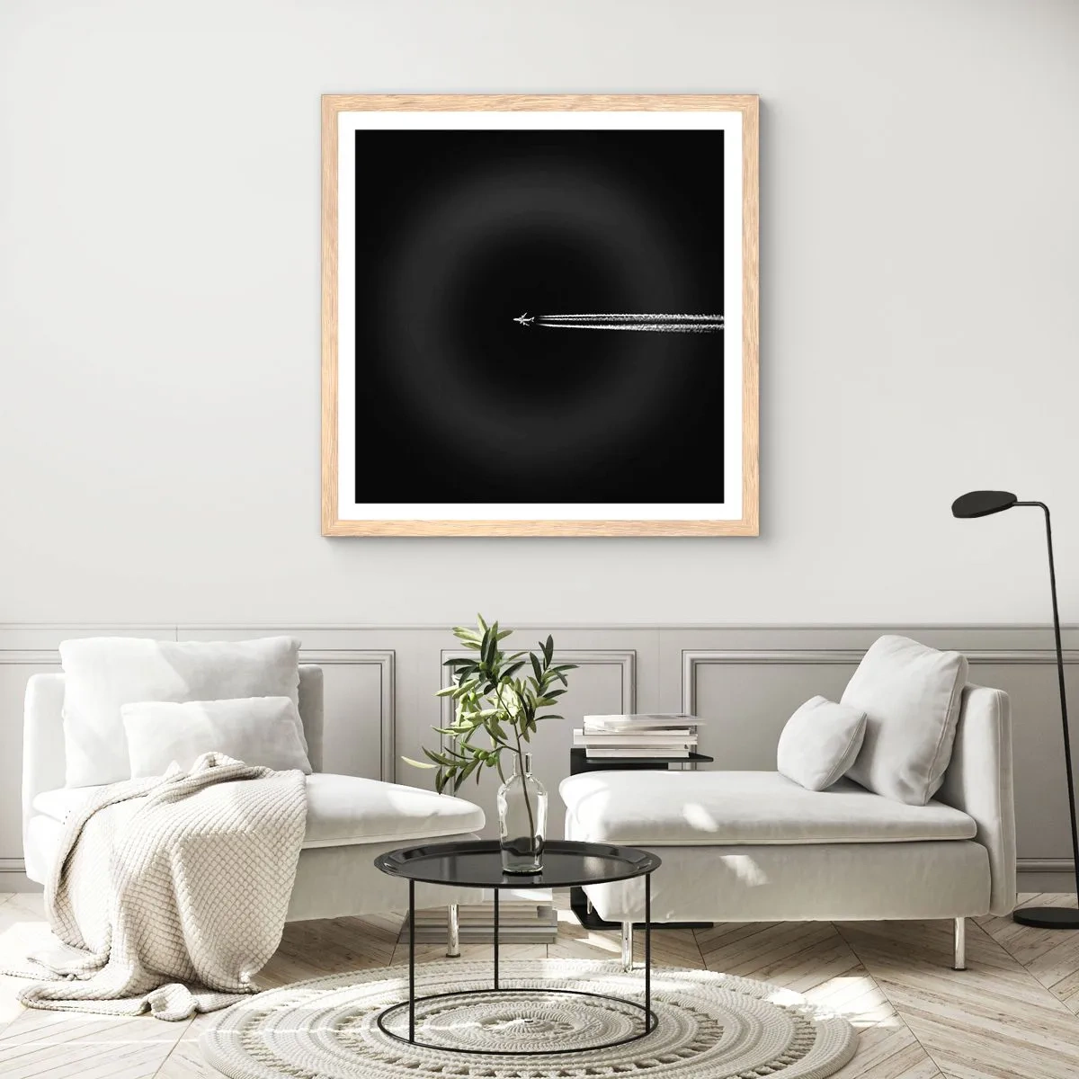 Poszter világos tölgy keretben - Egy másik dimenzióba - 60x60 cm