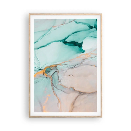 Poszter világos tölgy keretben - Formák és színek tánca - 70x100 cm