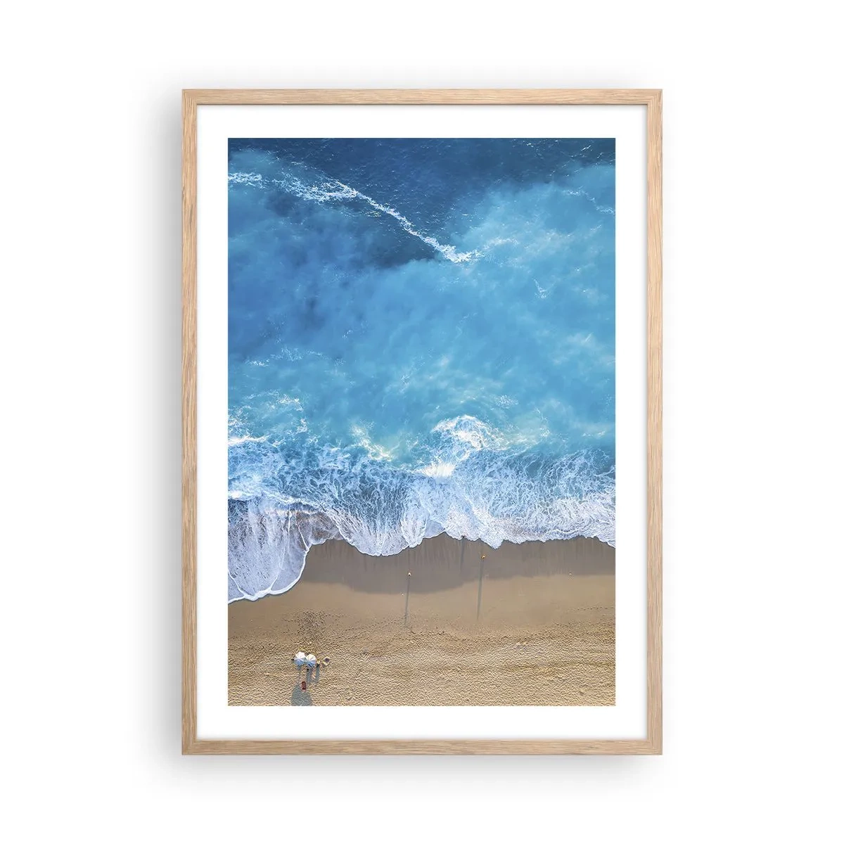 Poszter világos tölgy keretben - A kék ereje - 50x70 cm