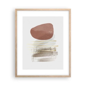 Poszter világos tölgy keretben - Absztrakt oszlopsor - 40x50 cm