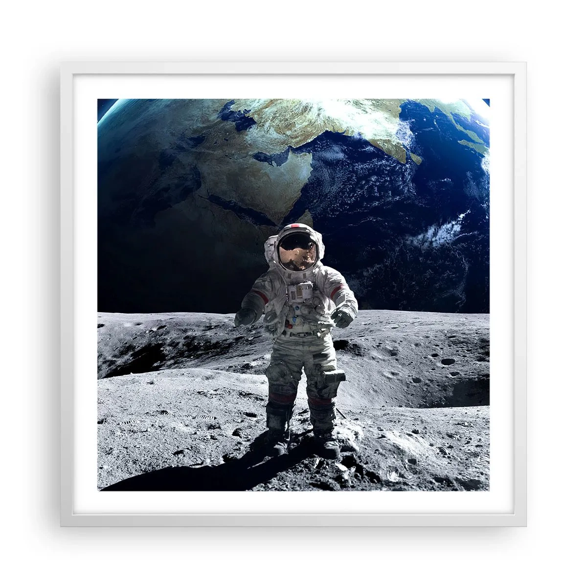 Poszter fekete keretben - Üdvözlet a Holdról - 60x60 cm