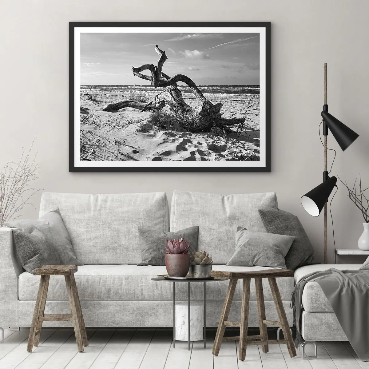 Poszter fehér keretben - Tengeri szobor - 70x50 cm