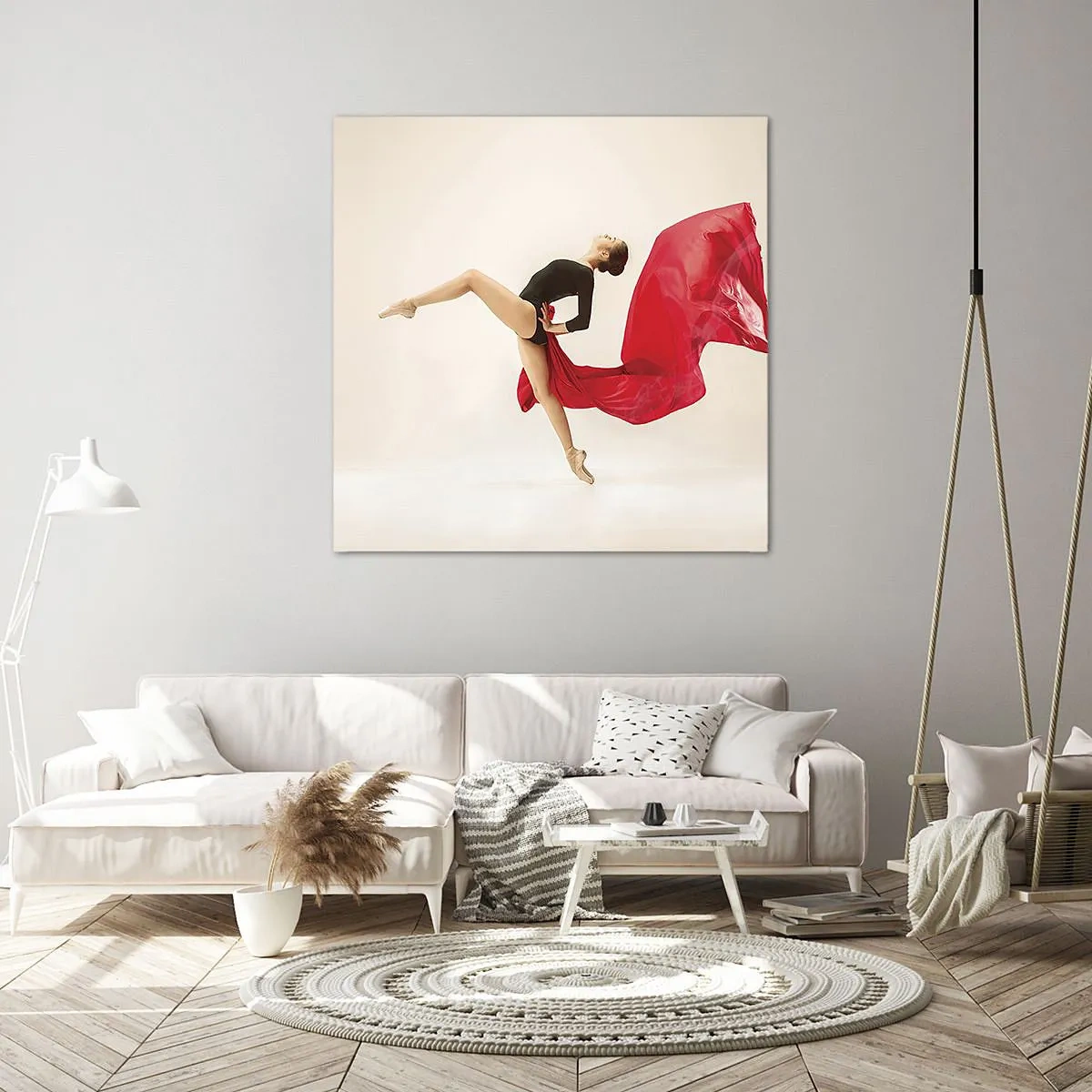 Vászonkép - Piros és fekete - 30x30 cm