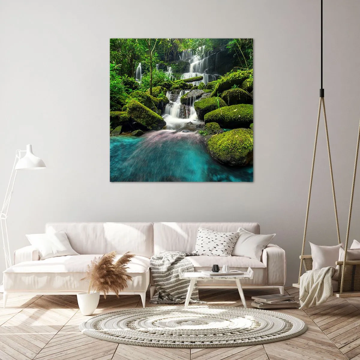 Vászonkép - Türkiz, zafír és folyékony ezüst - 40x40 cm