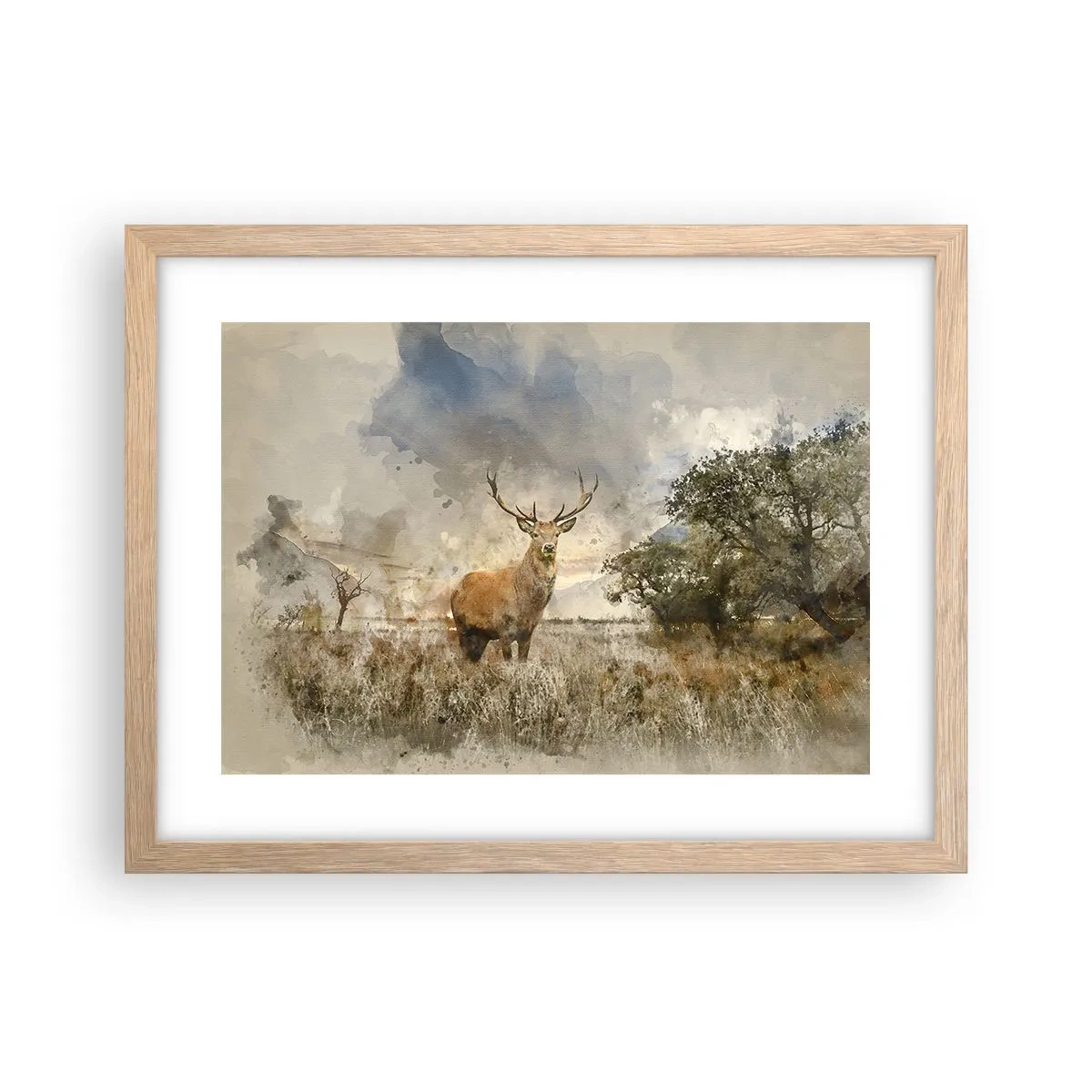 Poszter világos tölgy keretben - Becsület – erő – méltóság - 40x30 cm