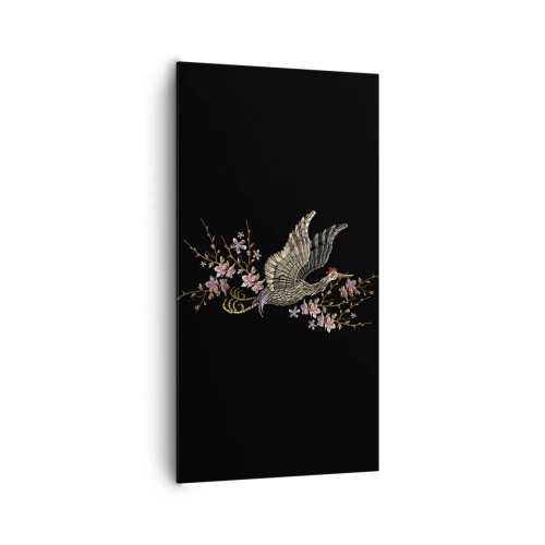 Vászonkép - Egzotikus hímzett madár - 65x120 cm