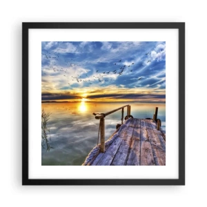 Poszter fehér keretben - Megnyugszik a szél - 40x40 cm