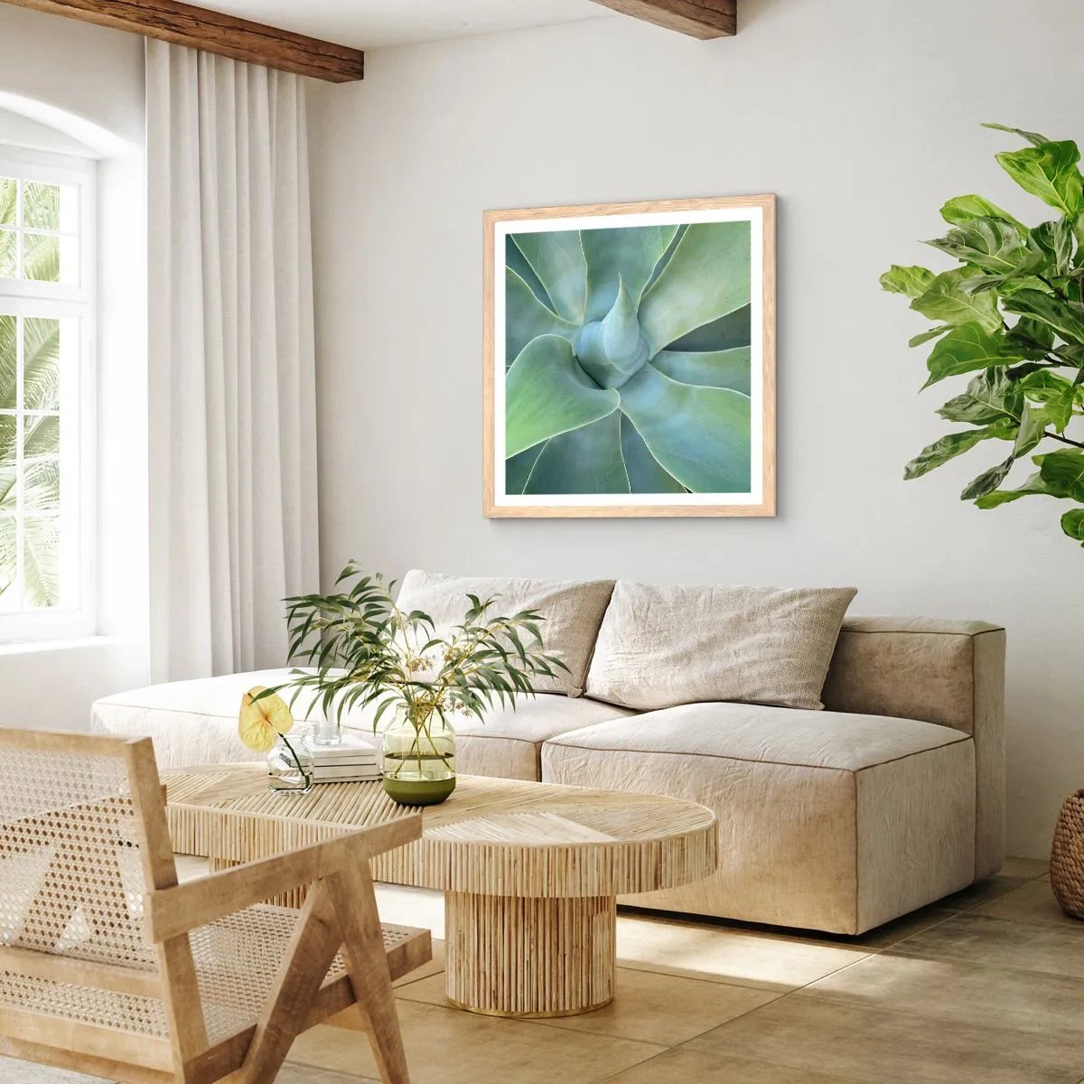 Poszter világos tölgy keretben - A zöld születése - 60x60 cm