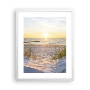 Poszter fekete keretben - A tenger hangja, a madarak éneke, egy vad tengerpart a fű között... - 40x50 cm