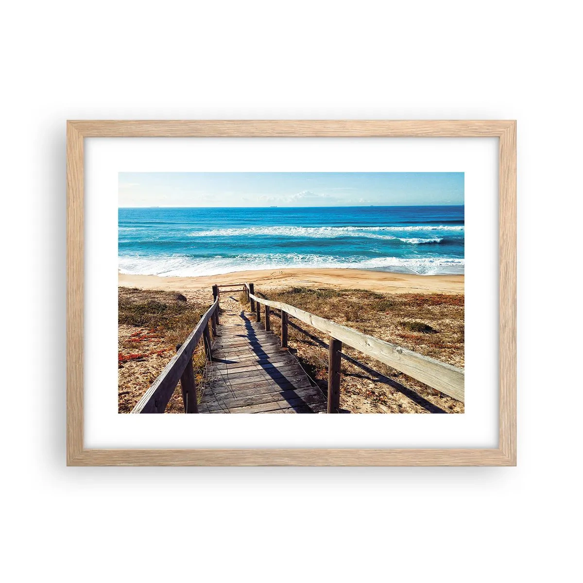 Poszter világos tölgy keretben - Fuss! - 40x30 cm