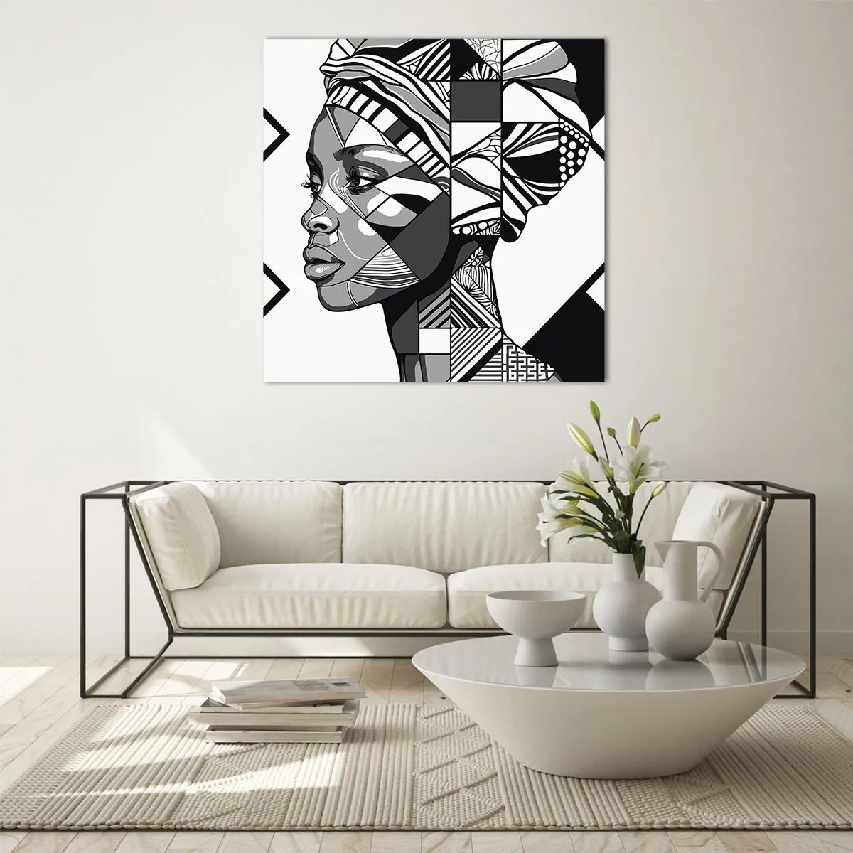 Üveg kép - Etnikai portré - 70x70 cm