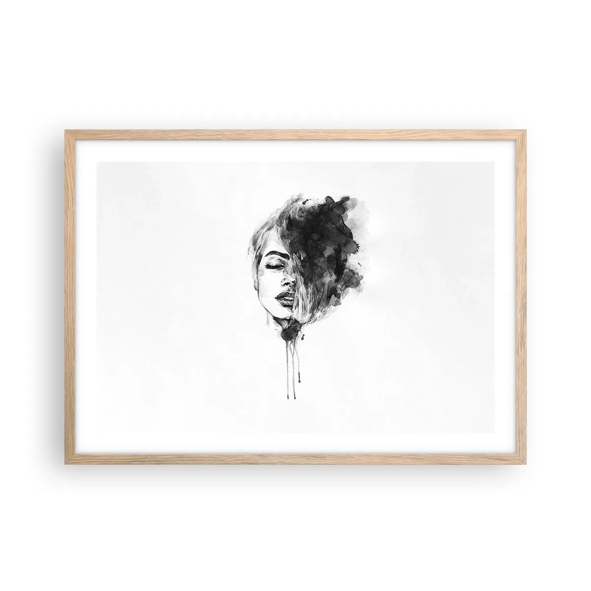 Poszter világos tölgy keretben - Miről álmodozik egy lány - 70x50 cm