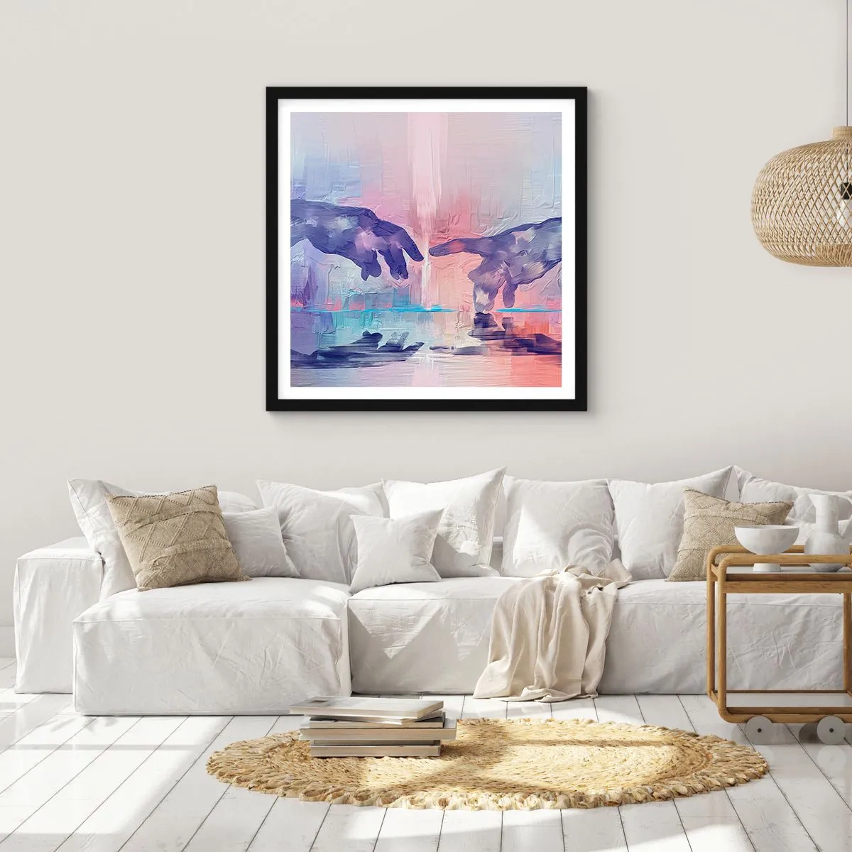 Poszter fehér keretben - Az élet isteni szikrája - 40x40 cm