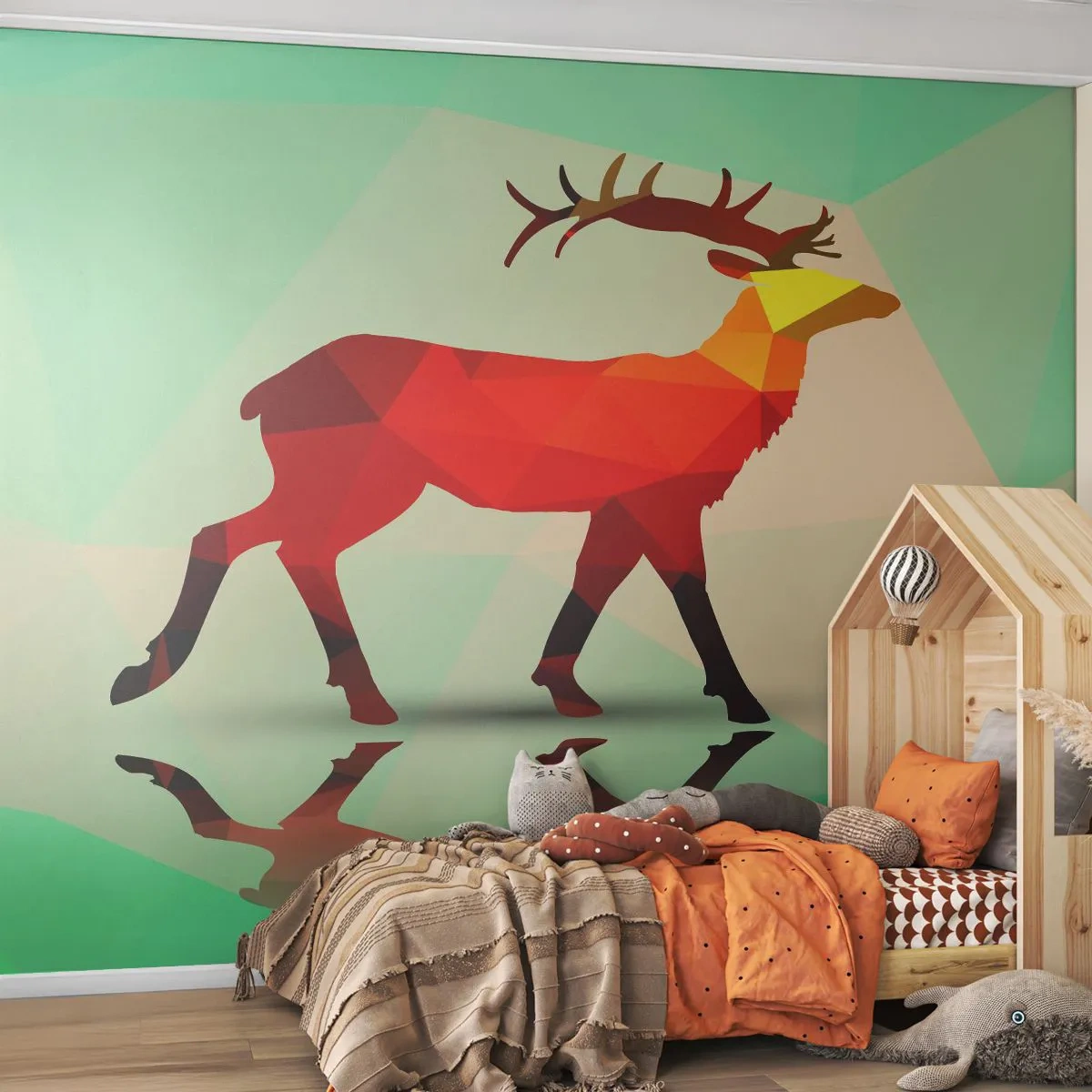 Fotótapéta Standard Eco - Geometrikus szarvas - Állatok, Szarvas, Geometriai ábra - 200x140 cm