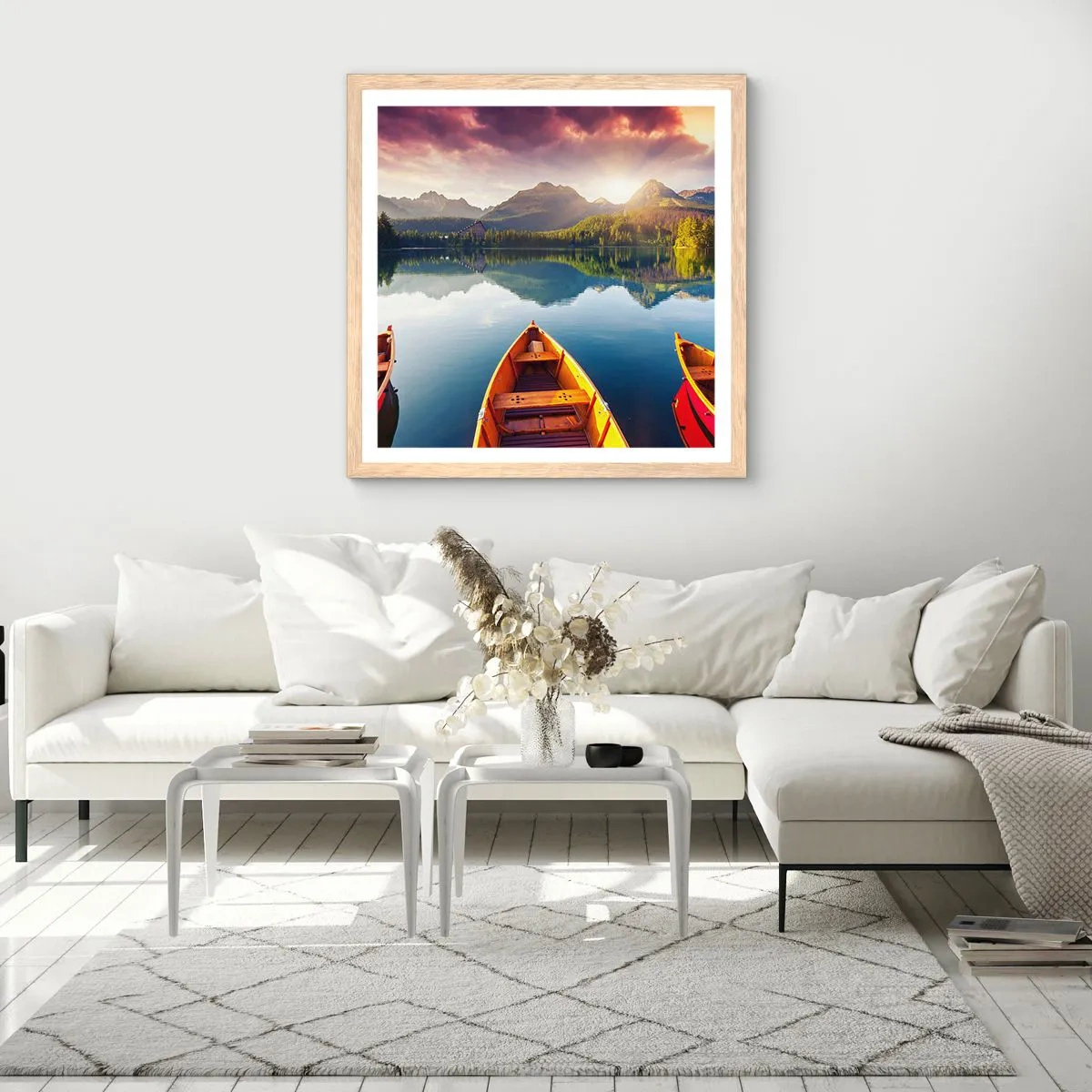 Poszter világos tölgy keretben - Semmi a természet ellen - 30x30 cm