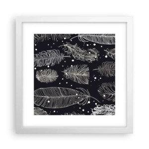 Poszter fekete keretben - Tollas csipke - 30x30 cm