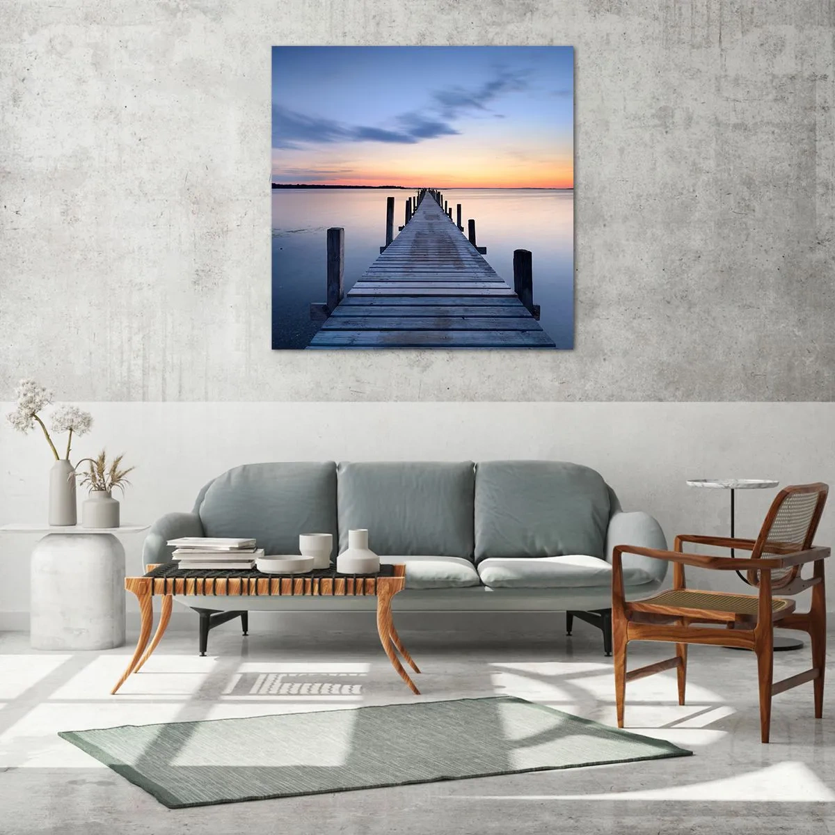 Üveg kép - A derűs szürkület nyugalma - 70x70 cm