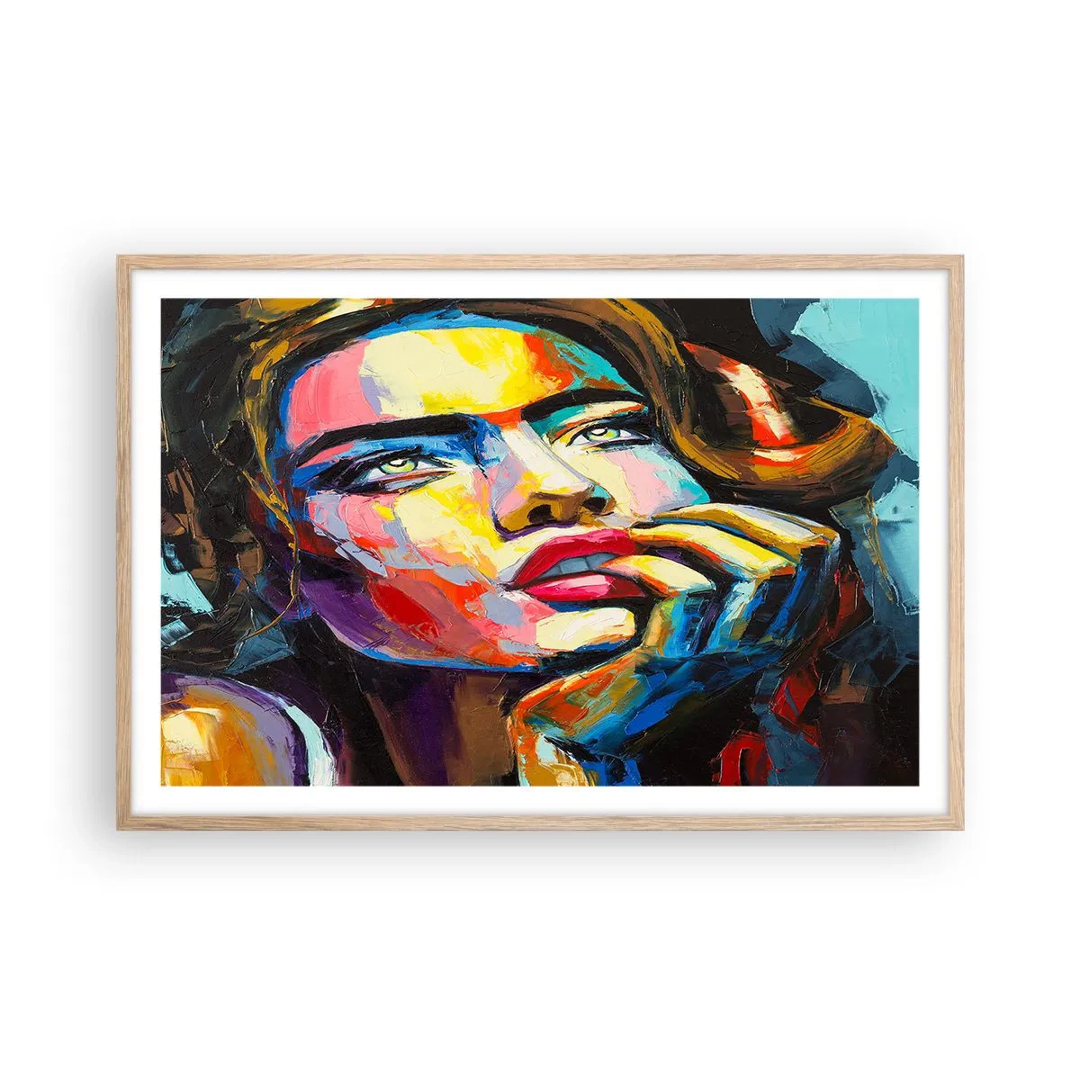Poszter világos tölgy keretben - Az álmok úgy repülnek az égen, mint a madarak - 91x61 cm