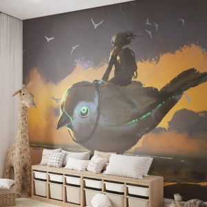 Öntapadós Fotótapéta Deluxe Sticker - Egy fantasztikus utazás állomása - Absztrakció, Madár, Fantázia - 500x350 cm