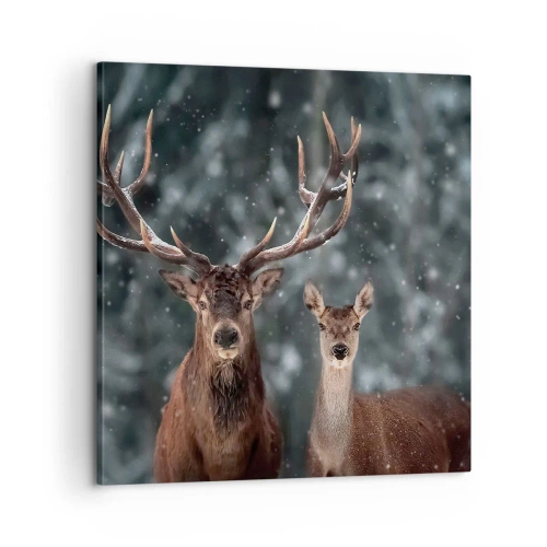 Vászonkép - Az erdő ura a feleségével - 60x60 cm