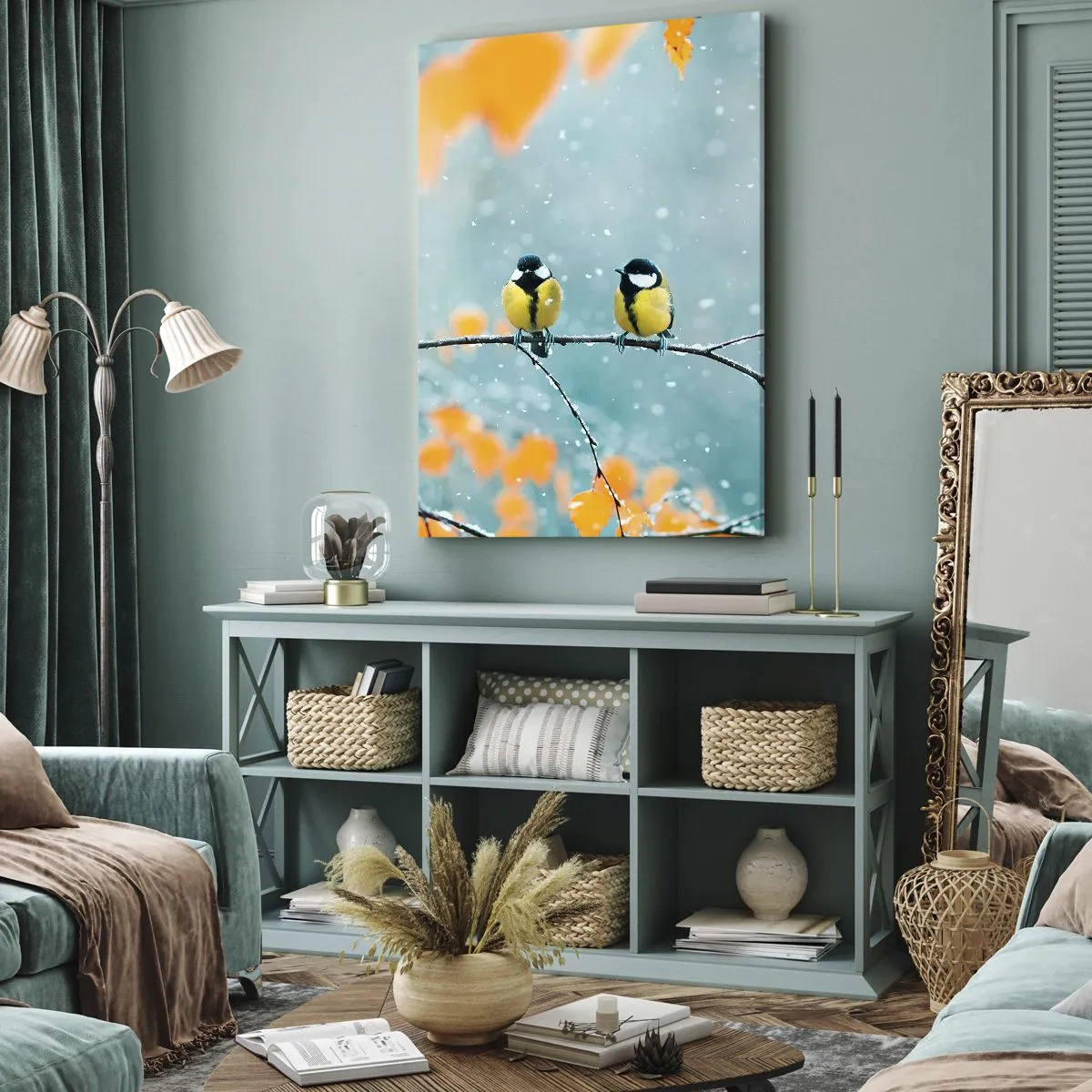 Vászonkép - Madárpletykák - 45x80 cm