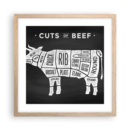 Poszter világos tölgy keretben - Mészáros ábécéskönyve - 40x40 cm