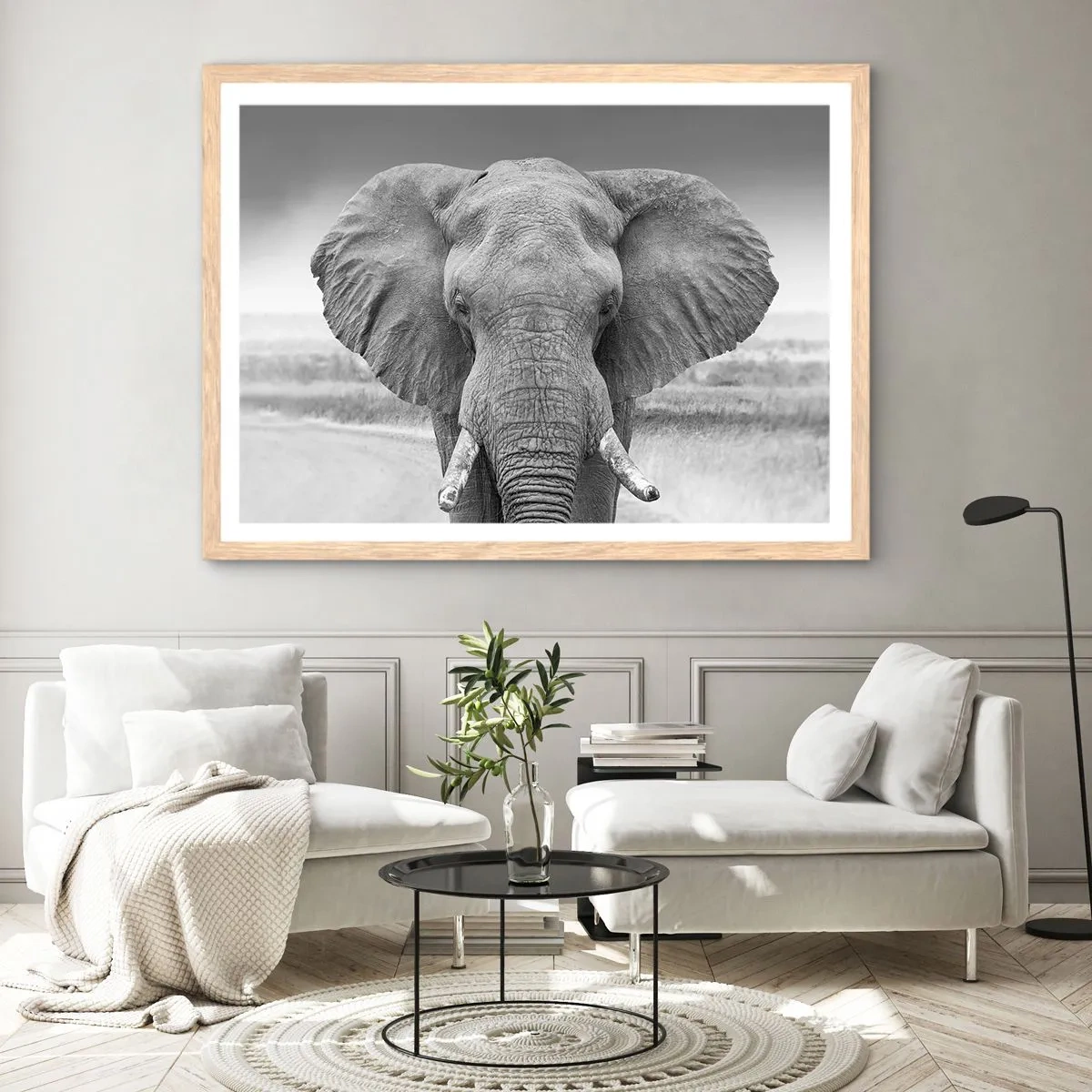 Poszter világos tölgy keretben - Üdv a világomban - 50x40 cm