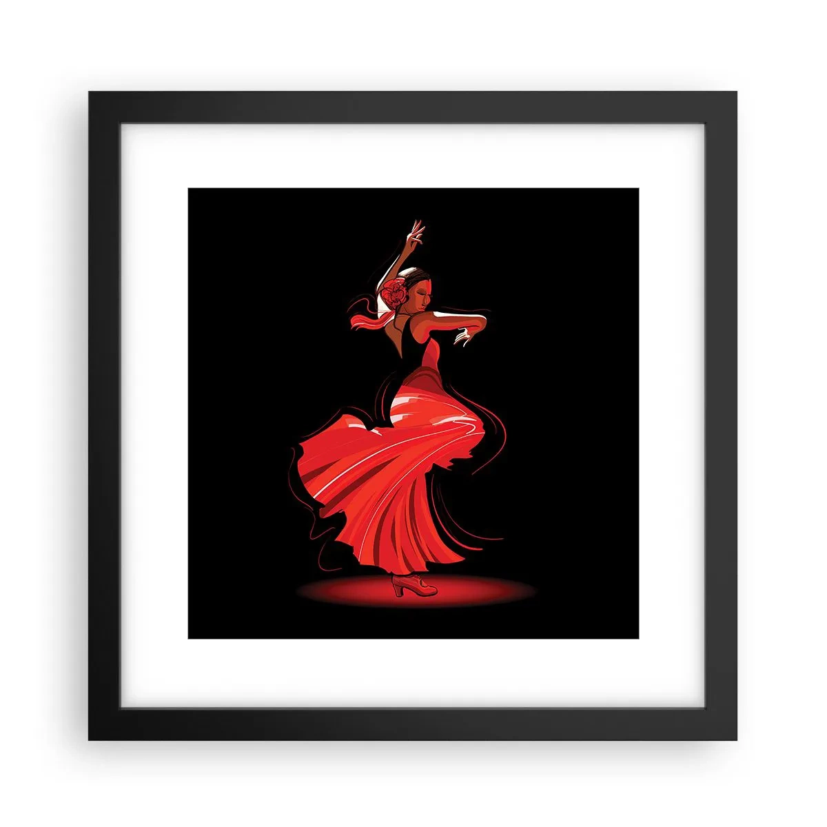 Poszter fehér keretben - A flamenco tüzes szelleme - 30x30 cm