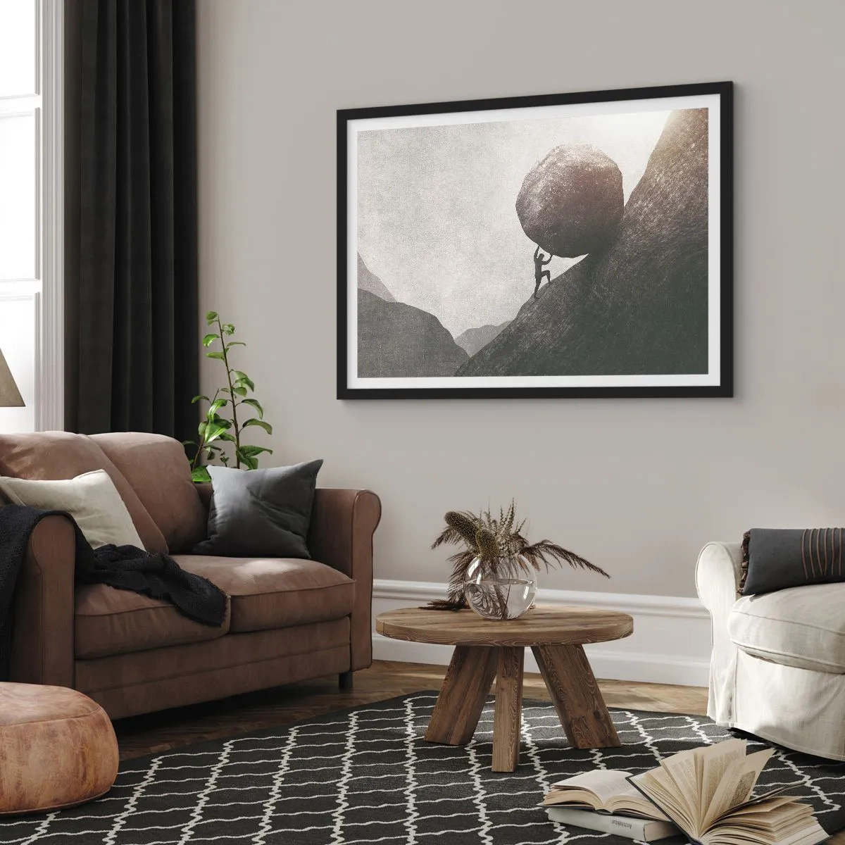 Poszter fehér keretben - Hiszek minden remény ellenére  - 100x70 cm