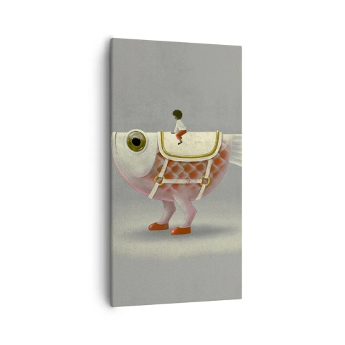 Vászonkép - A halas lovas - 55x100 cm