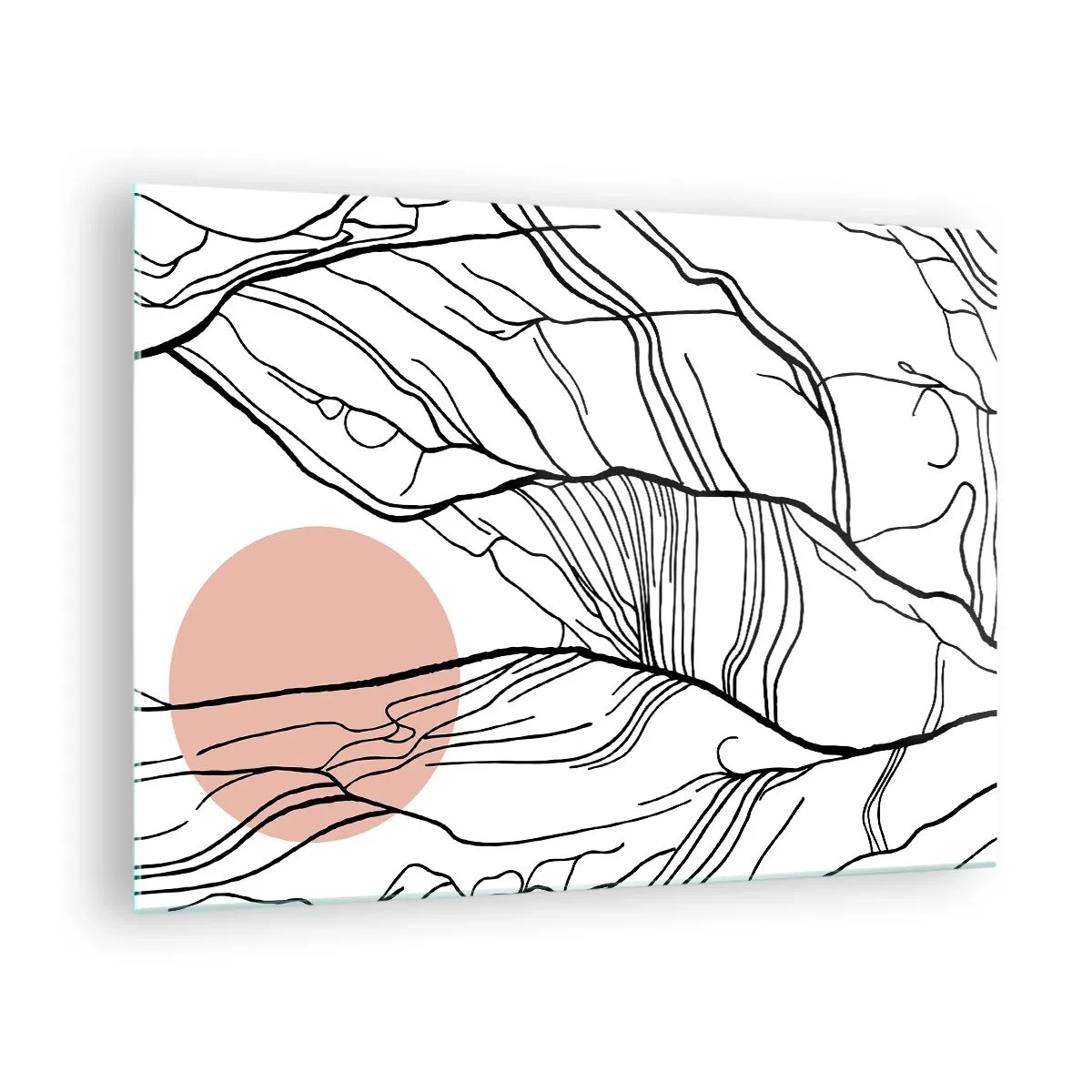 Üveg kép - Árnyékos ágsorok bézs napsütéssel - 70x50cm - Gallyak hálójában - Modern fali dekoráció nappalihoz és hálószobához ARTTOR