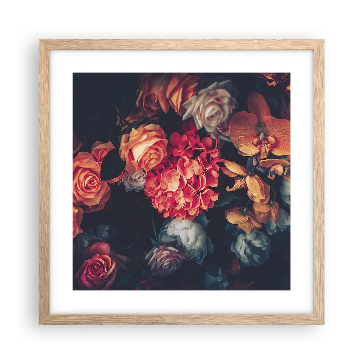 Poszter világos tölgy keretben - Mint a holland mestereknél - 40x40 cm