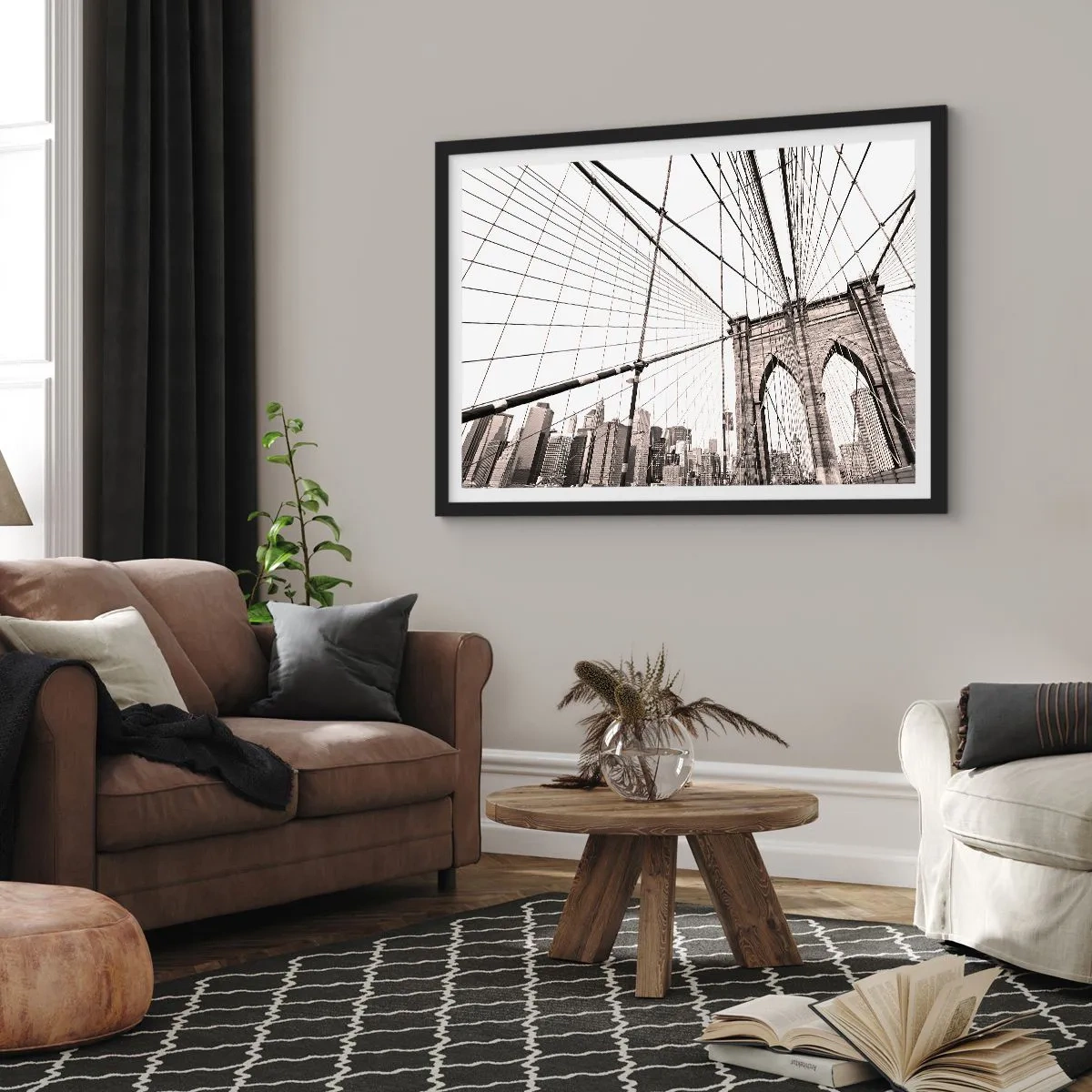 Poszter fehér keretben - New York-i katedrális - 70x50 cm