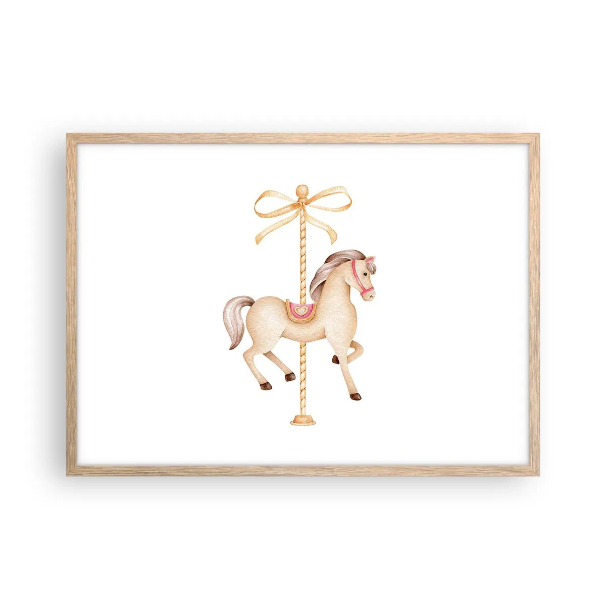 Poszter világos tölgy keretben - Kecses vágtával - 70x50 cm