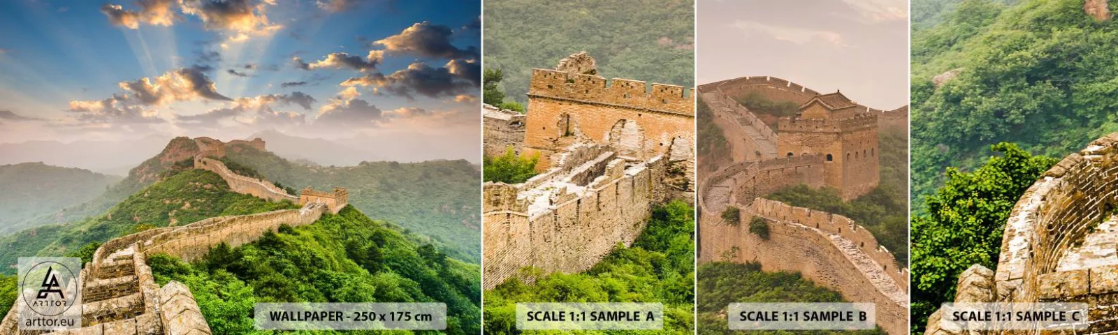 Fotótapéta Minta Standard Eco - Örökké tartó nagyság - Tájkép, A kínai Nagy Fal, Ázsia - 100x30 cm