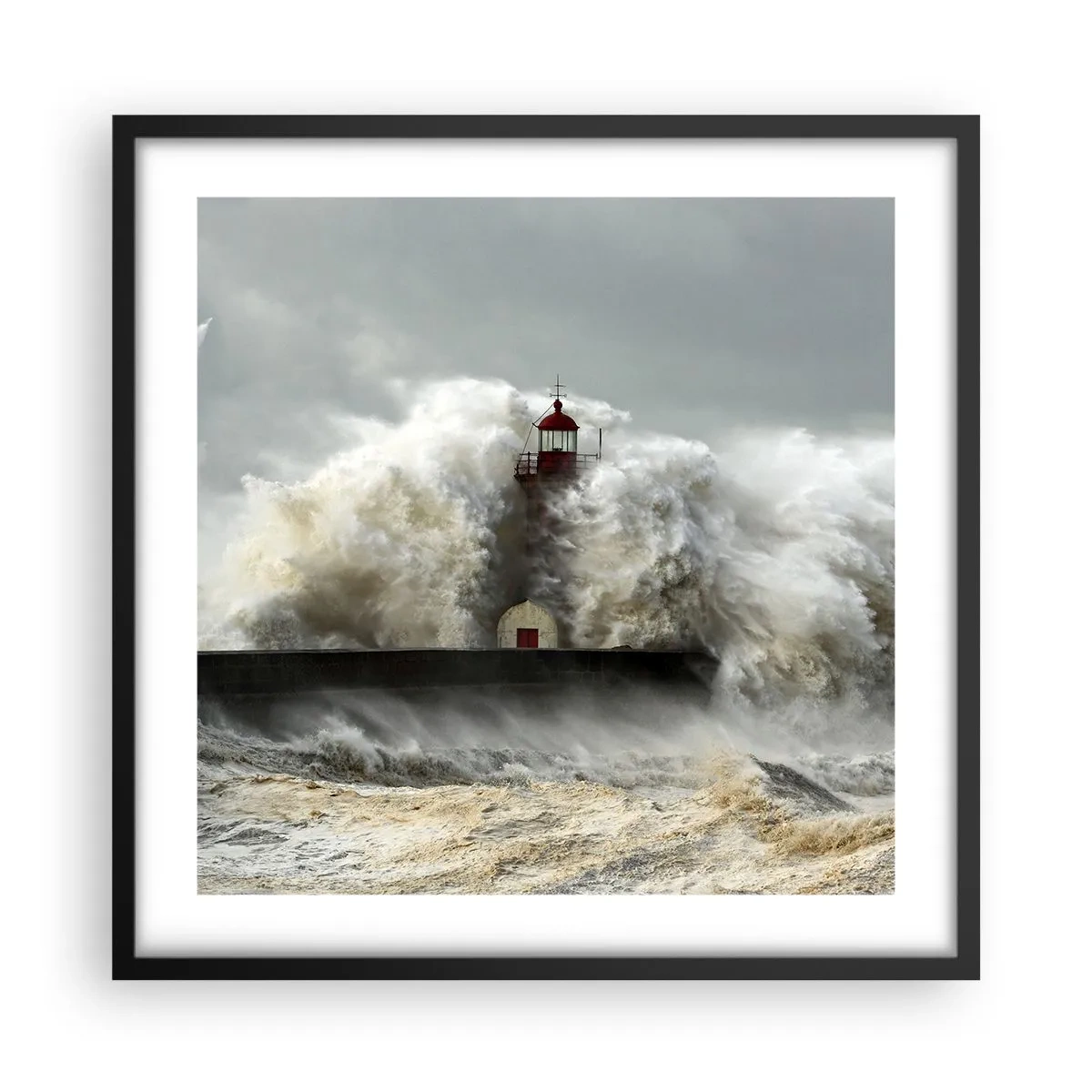 Poszter fehér keretben - Az óceán haragja - 50x50 cm