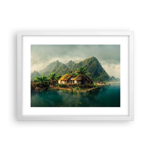 Poszter fekete keretben - Trópusi paradicsom - 40x30 cm