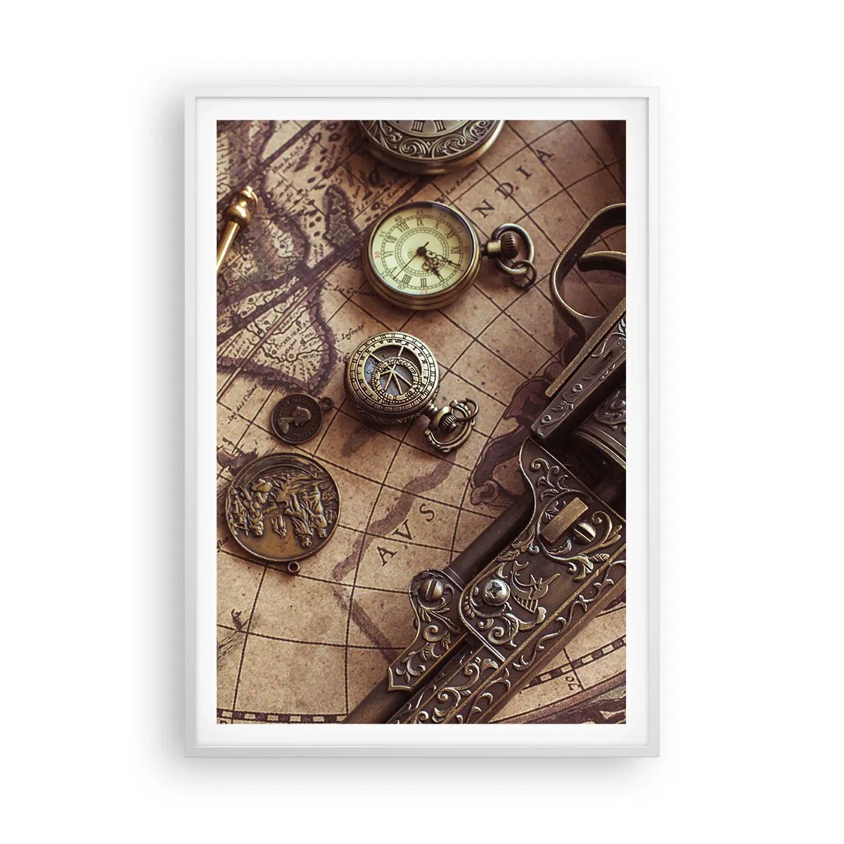 Poszter fekete keretben - Hív a kaland  - 70x100 cm