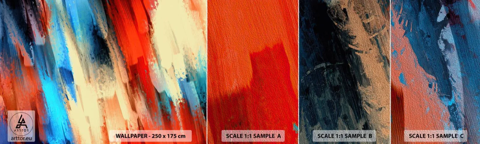 Fotótapéta Minta Premium Sand - Színek kaszkádja - Absztrakció, Darab, Modern minta - 100x30 cm