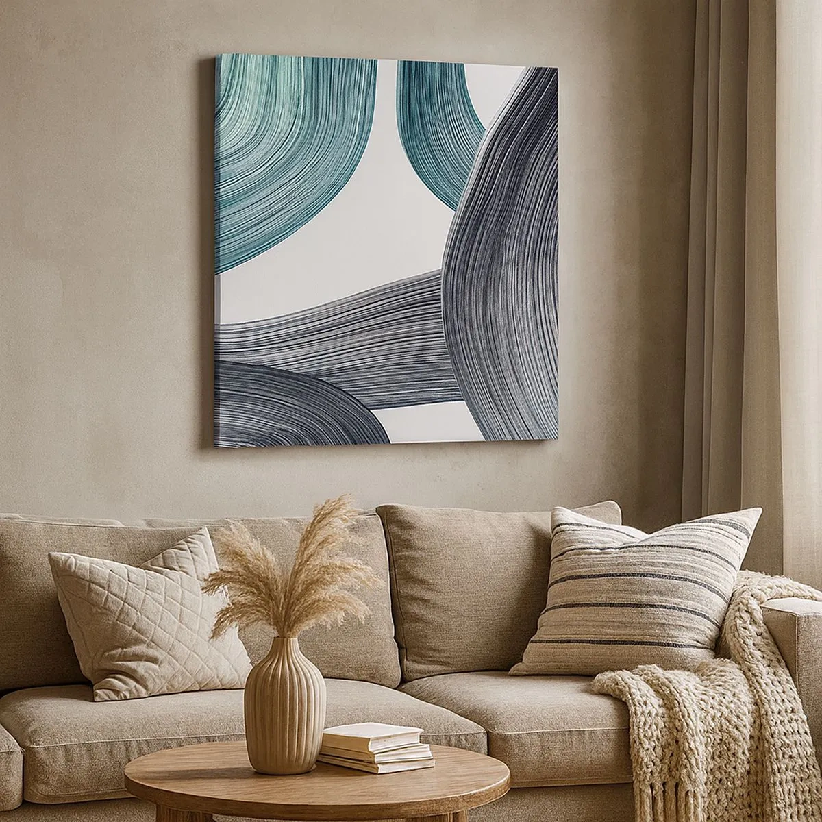 Vászonkép - Smaragdzöld és fekete nyomok - 30x30 cm