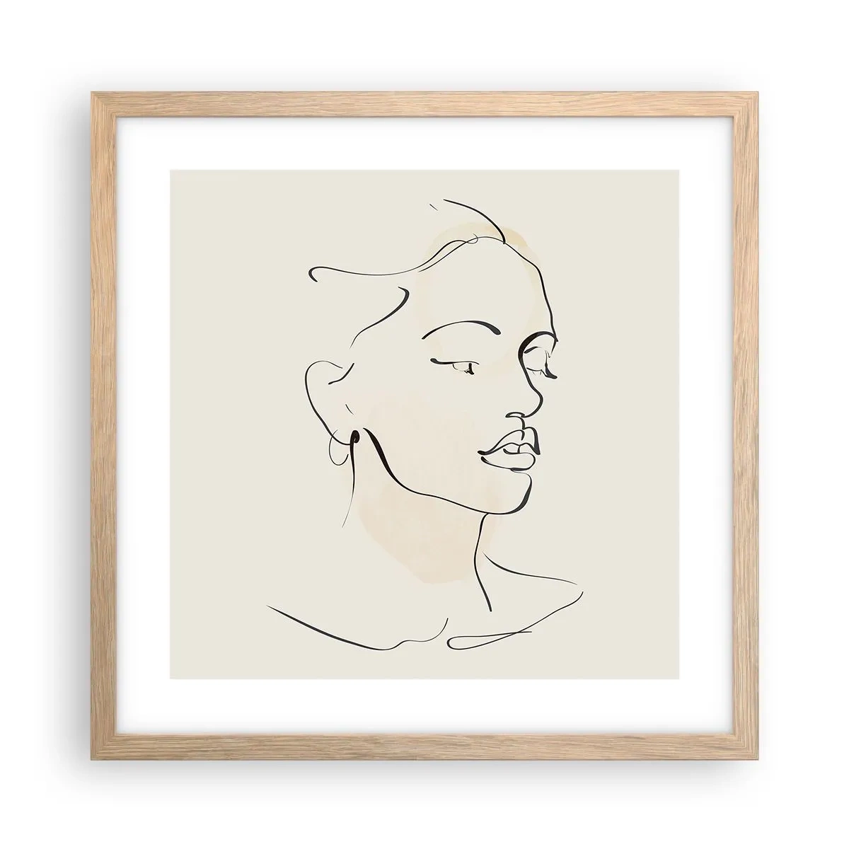 Poszter világos tölgy keretben - Bizonyos vonallal - 40x40 cm