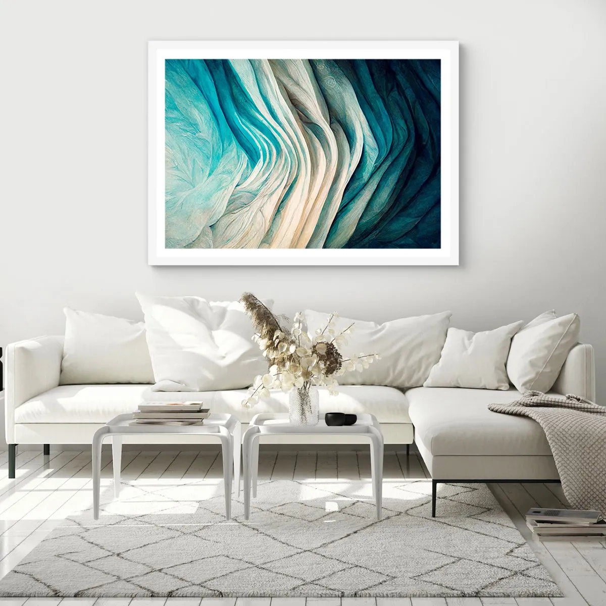 Poszter fekete keretben - Kék telhetetlenség - 50x40 cm