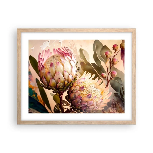 Poszter világos tölgy keretben - Gyengéden átölelve - 50x40 cm