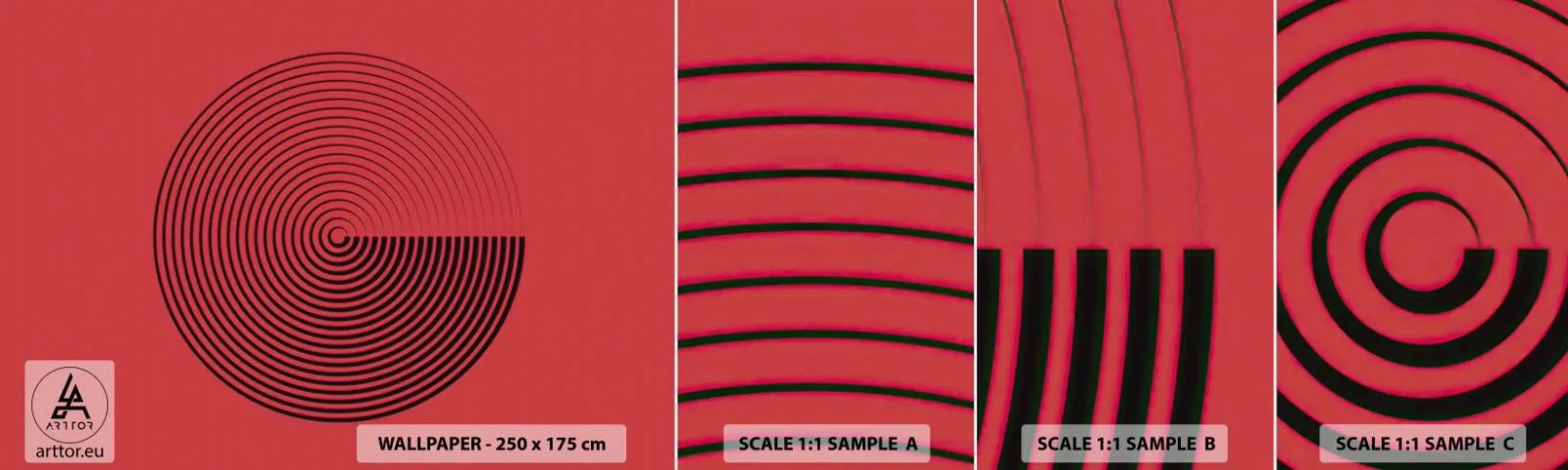 Fotótapéta Minta Öntapadós Deluxe Sticker - Körkörös mozgás - Minimalizmus, Kerék, Vonalak - 100x30 cm