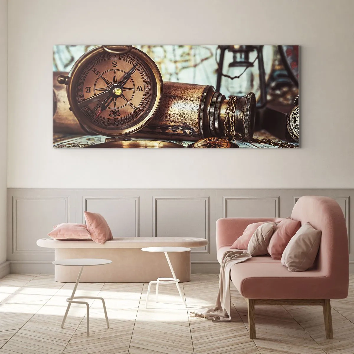 Üveg kép - Kalóz kaland vár a Karib-térségben - 100x40 cm