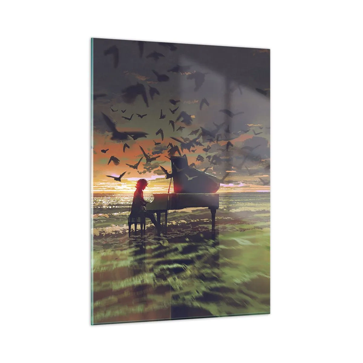 Üveg kép - Koncert zongorára és a hullámokra - 50x70 cm